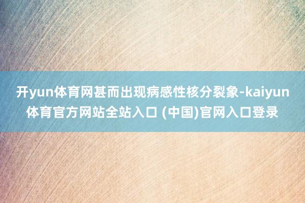 开yun体育网甚而出现病感性核分裂象-kaiyun体育官方网站全站入口 (中国)官网入口登录