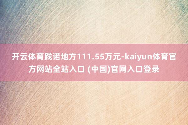 开云体育践诺地方111.55万元-kaiyun体育官方网站全站入口 (中国)官网