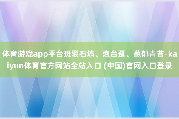 体育游戏app平台斑驳石墙、炮台趸、葱郁青苔-kaiyun体育官方网站全站入口 