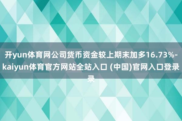 开yun体育网公司货币资金较上期末加多16.73%-kaiyun体育官方网站全站
