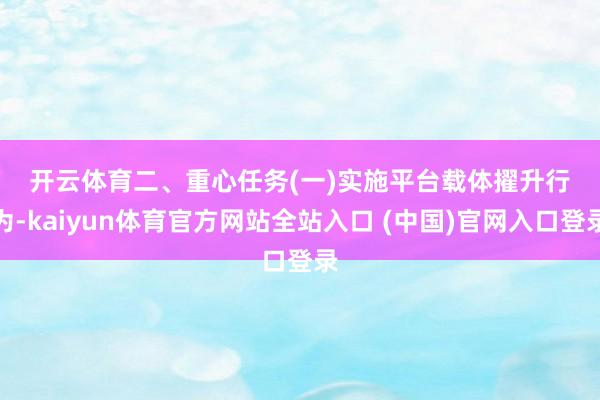 开云体育 二、重心任务 (一)实施平台载体擢升行为-kaiyun体育官方网站全站入口 (中国)官网入口登录