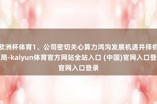欧洲杯体育1、公司密切关心算力鸿沟发展机遇并择机布局-kaiyun体育官方网站全