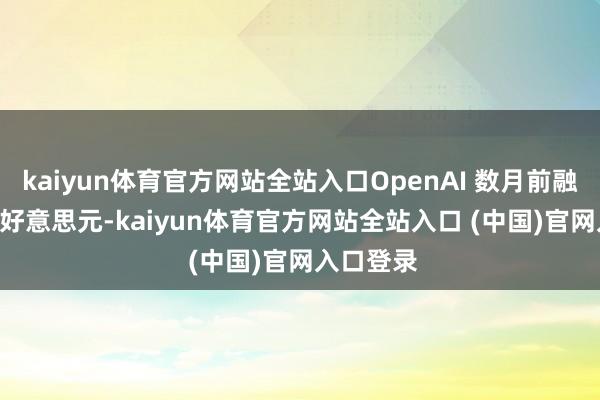 kaiyun体育官方网站全站入口OpenAI 数月前融资 65 亿好意思元-kaiyun体育官方网站全站入口 (中国)官网入口登录