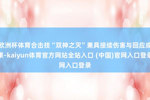 欧洲杯体育合击技“双神之灭”兼具接续伤害与回应成果-kaiyun体育官方网站全站