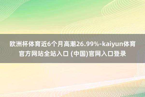 欧洲杯体育近6个月高潮26.99%-kaiyun体育官方网站全站入口 (中国)官