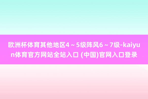 欧洲杯体育其他地区4～5级阵风6～7级-kaiyun体育官方网站全站入口 (中国
