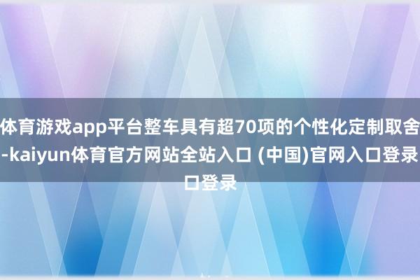 体育游戏app平台整车具有超70项的个性化定制取舍-kaiyun体育官方网站全站