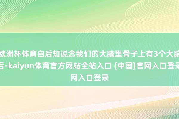 欧洲杯体育自后知说念我们的大脑里骨子上有3个大脑后-kaiyun体育官方网站全站