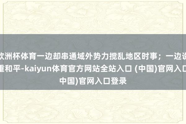 欧洲杯体育一边却串通域外势力搅乱地区时事；一边说要珍重和平-kaiyun体育官方