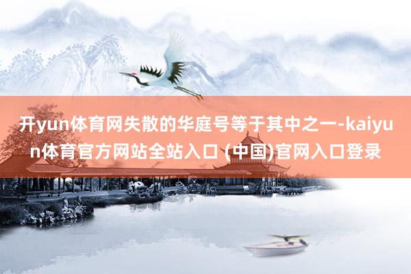 开yun体育网失散的华庭号等于其中之一-kaiyun体育官方网站全站入口 (中国