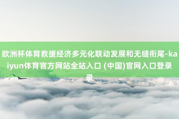 欧洲杯体育救援经济多元化联动发展和无缝衔尾-kaiyun体育官方网站全站入口 (
