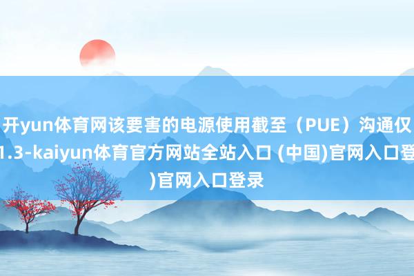 开yun体育网该要害的电源使用截至（PUE）沟通仅为1.3-kaiyun体育官方
