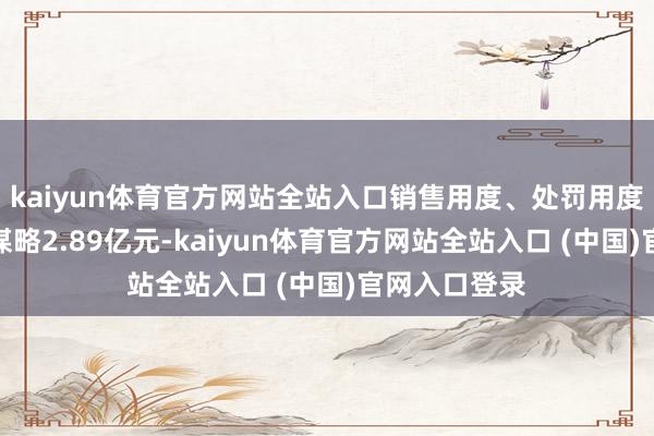 kaiyun体育官方网站全站入口销售用度、处罚用度、财务用度谋略2.89亿元-k